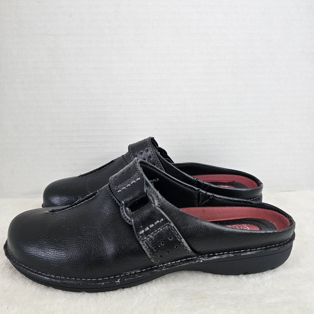 Canyon River Blues Shoes Mule Clogs Black Faux Leather Slip On Size 10 US